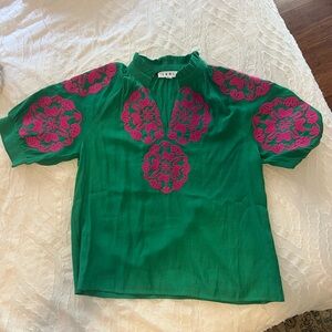 Green and pink THML blouse size small.  NWOT.  Never worn.